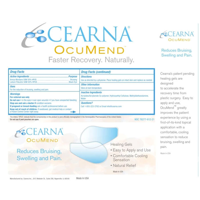 Cearna OcuMend Arnica Patches, 2 Pads Per Sheet